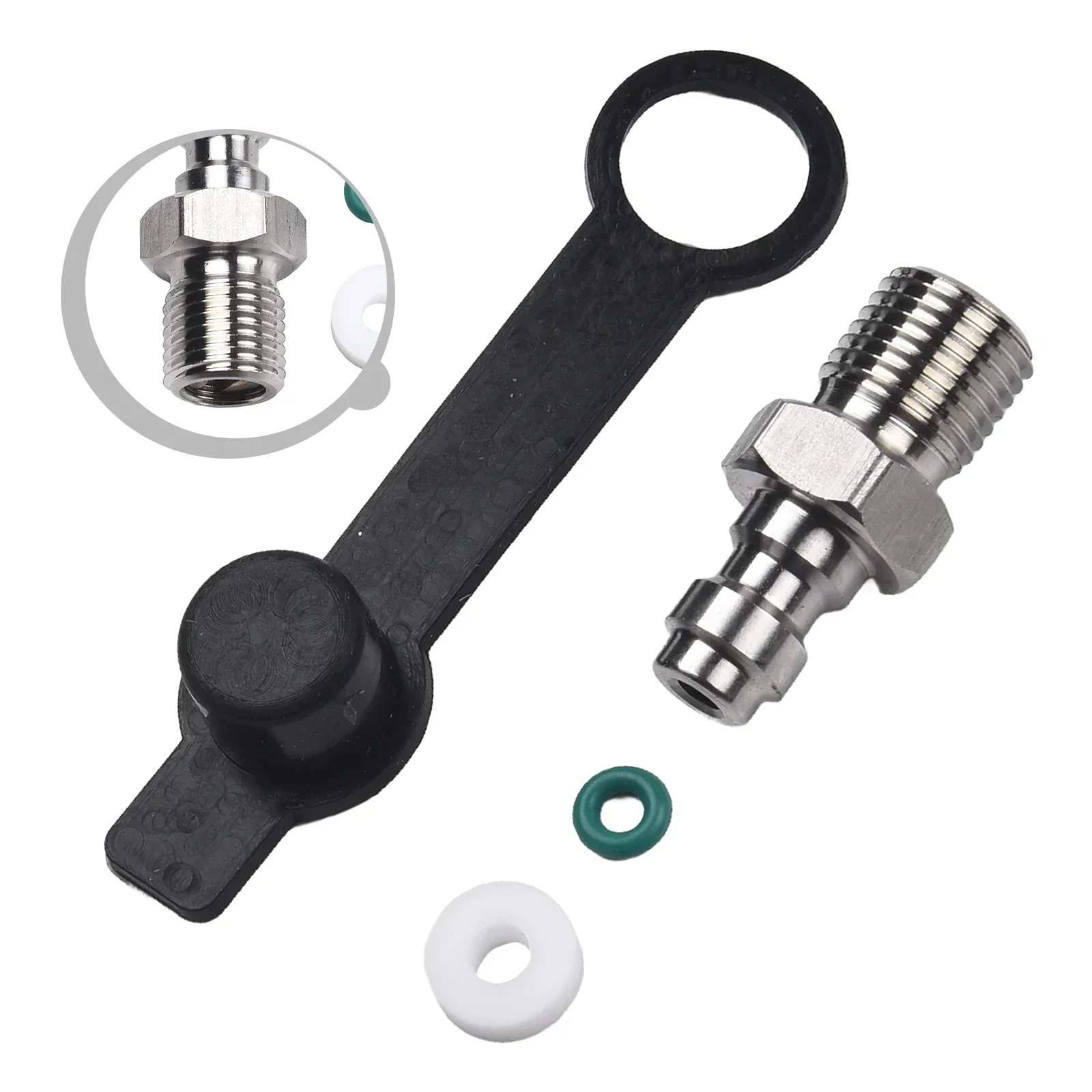 Válvula de enchufe macho de acero inoxidable M10 de 8mm/0,3 pulgadas, conector rápido, válvula de retención, boquilla de llenado, accesorio para manguera de aire
