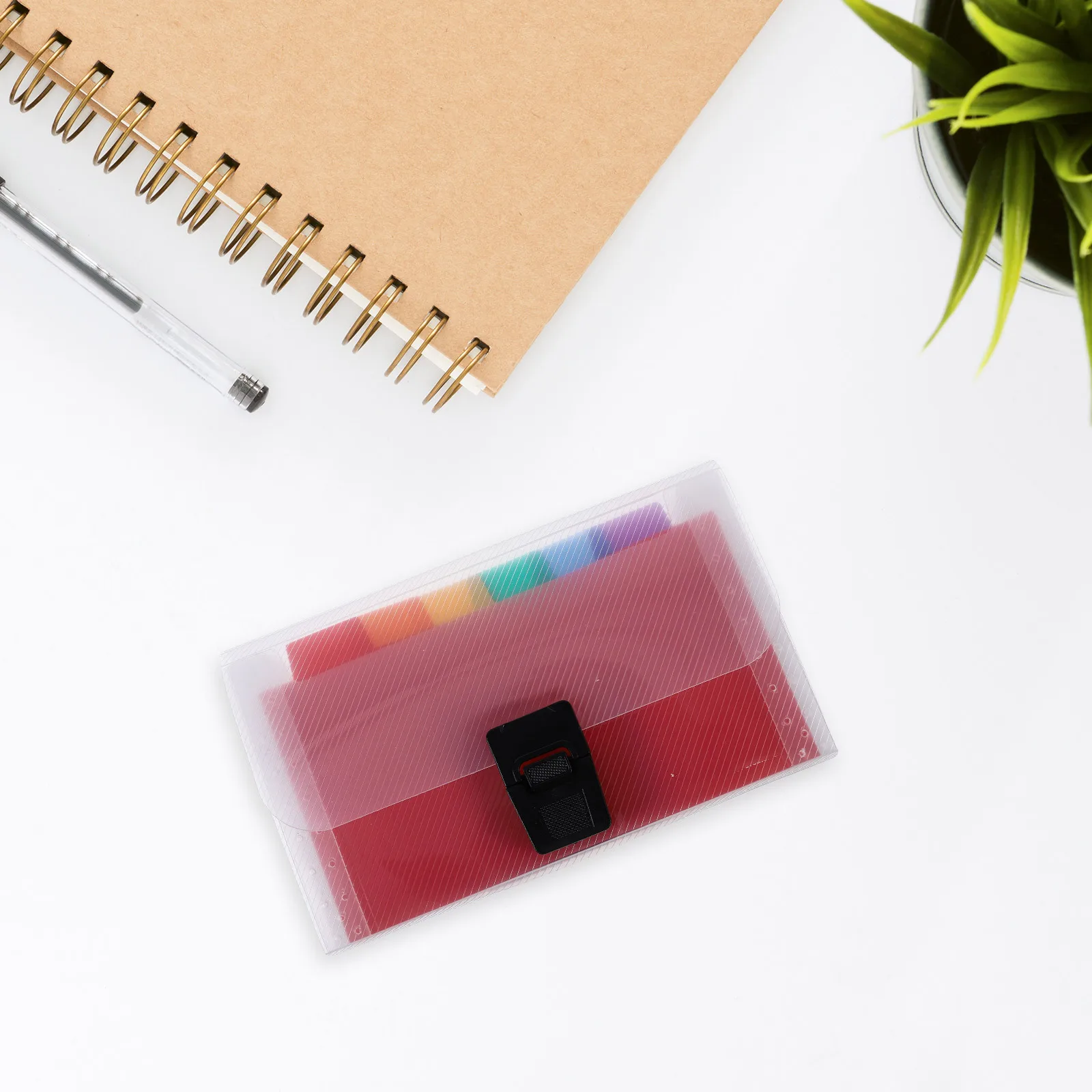 Plastic Rainbow Accordion File Organizer Expanding Folder Portable Multi Pocket Document Storage File Holder for Papers Receipts