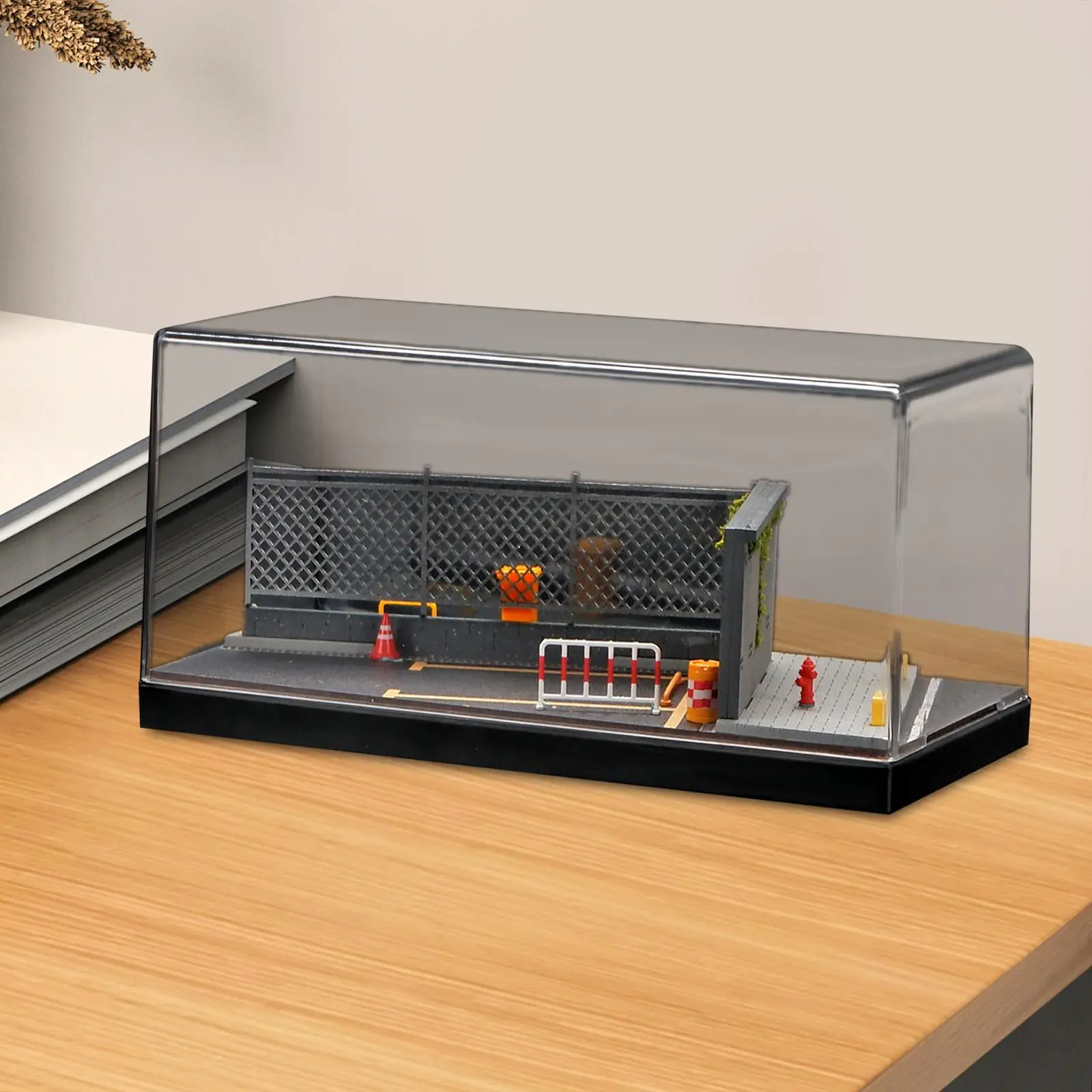 1/64 Diorama Auto Vitrine Stofdicht Landschap Collectie Ornament Realistische Decoratieve Layout Organizer Show Case Home Decor