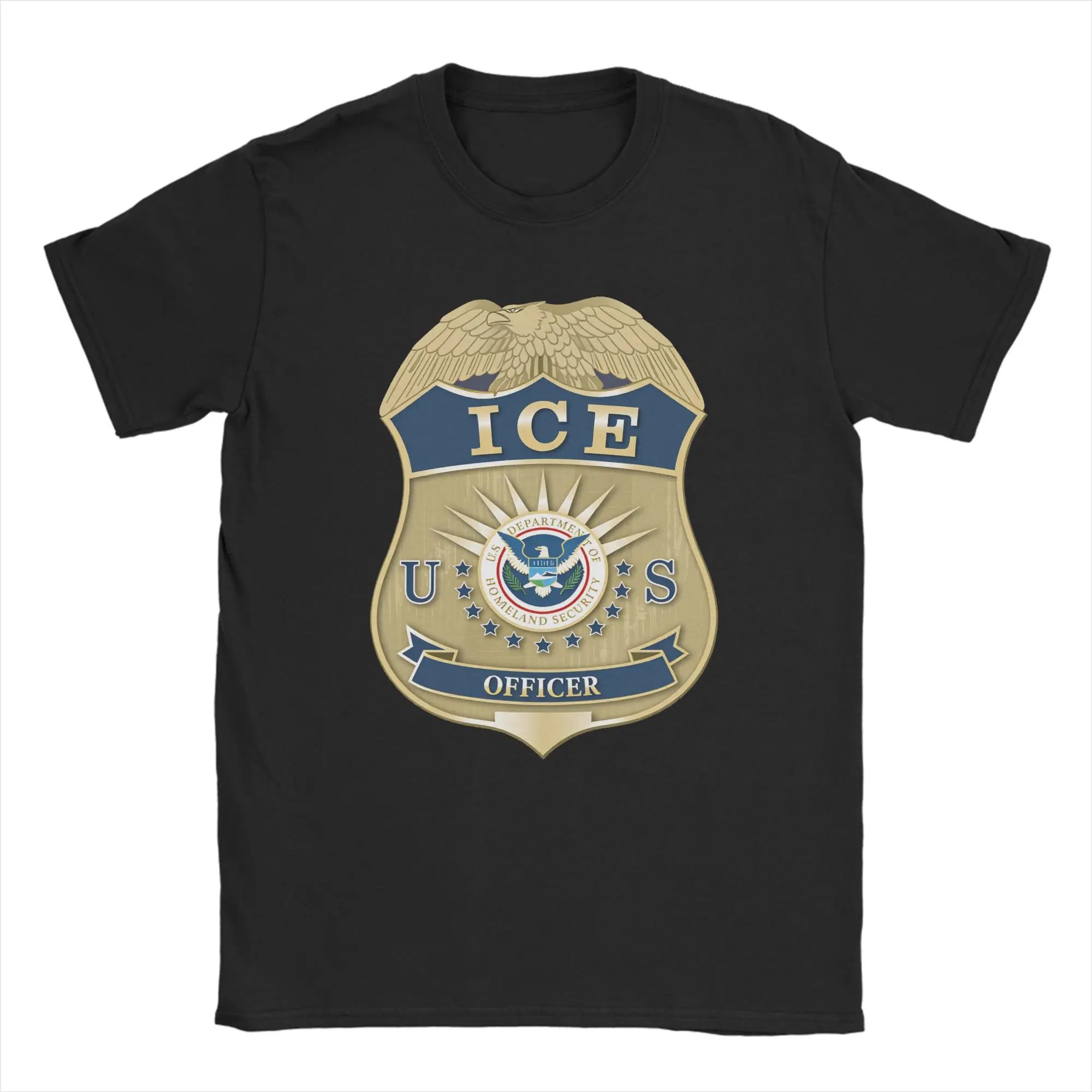 Men ICE Immigration and Customs Enforcement US T Shirt Cotton Tops Fashion Short Sleeve Round Collar Tee Shirt Gift T-Shirts