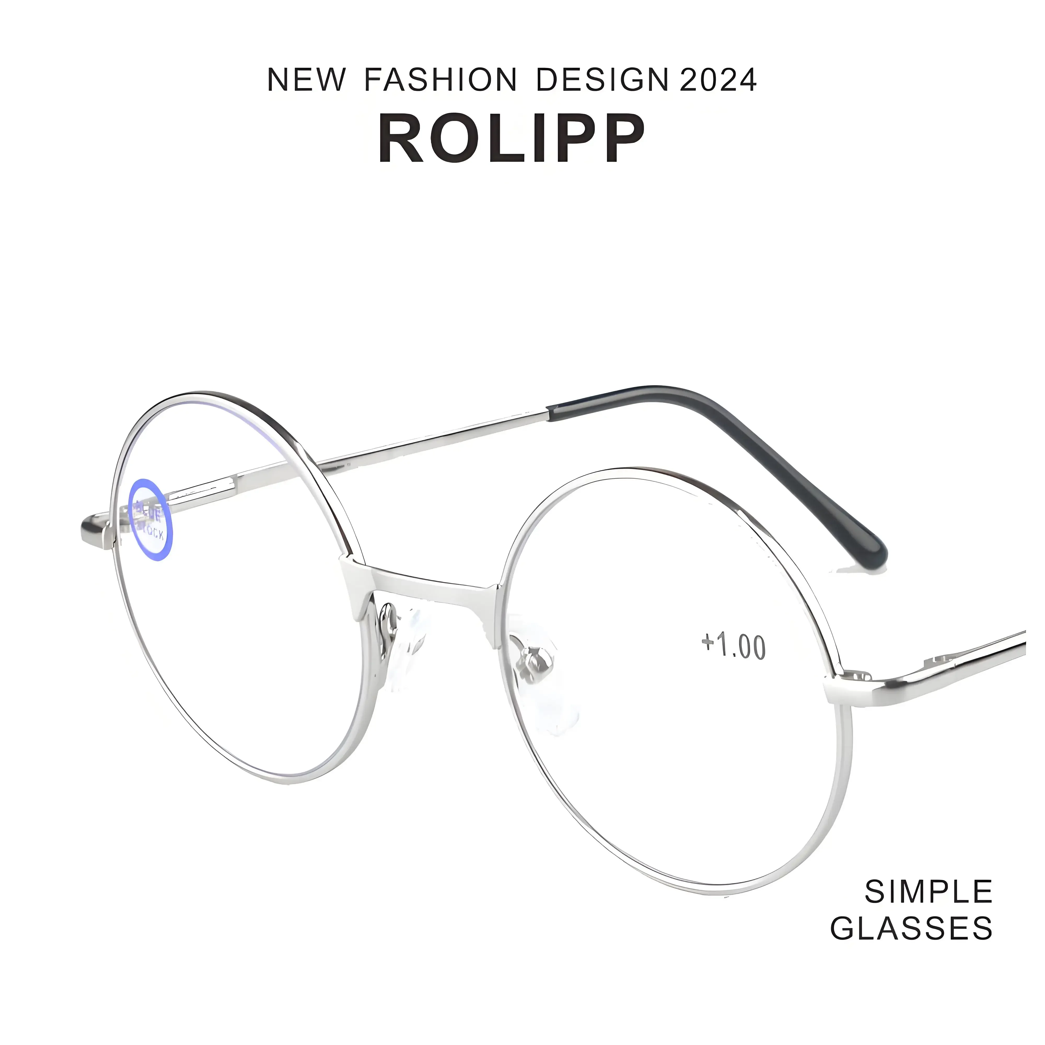 Reading Glasses Woman and Men Circlar Anti Blue Metal Extra Large for Small Face Magnifying Glasses Black1 1.5 2 2.5 3 3.5