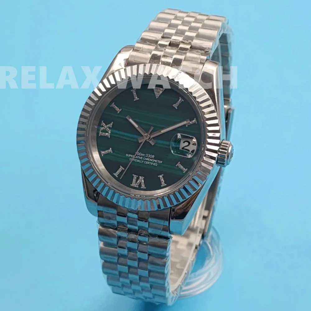 36mm 39mm Sapphire Glass Log Style Stainless Steel Watch Japanese Nh35 Automatic Mechanical Movement New Style Strap