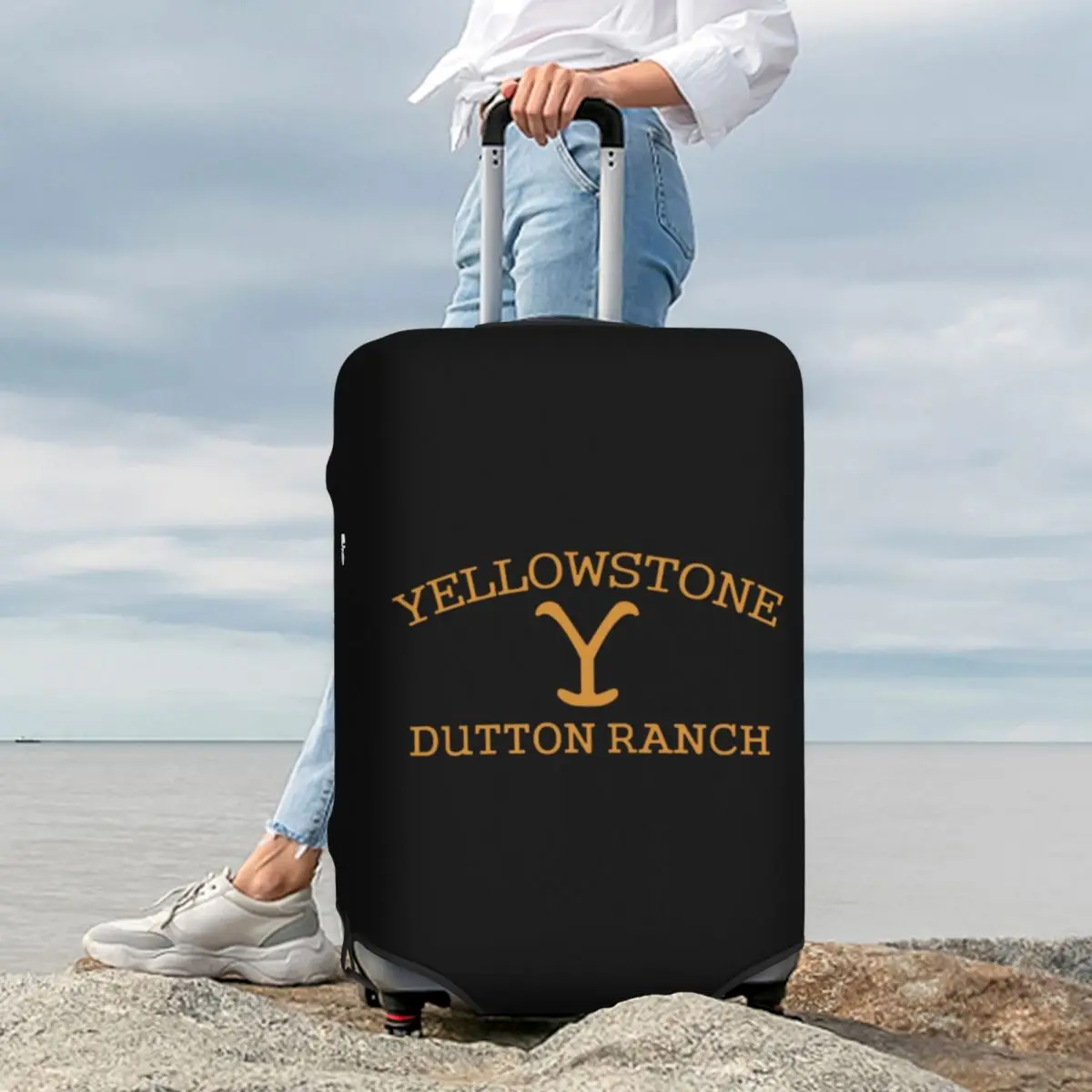 يلوستون سريعة الجافة Dutton Ranch غطاء حقيبة حماية مرونة السفر الأمتعة حامي يغطي لمدة 18-32 بوصة