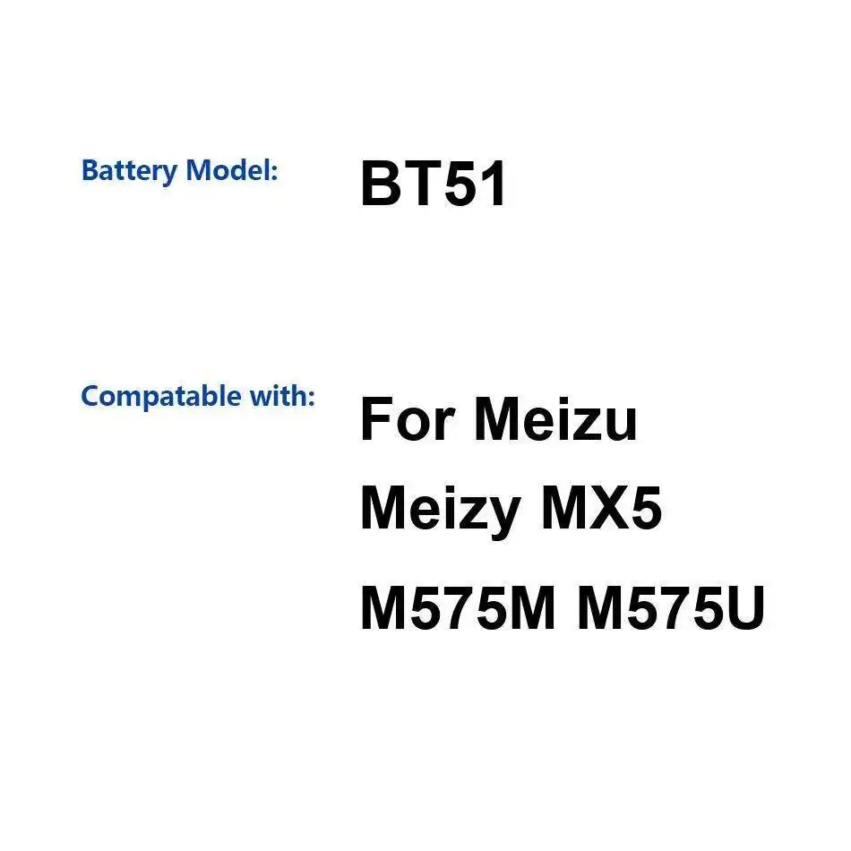 

BT51 Аккумулятор для мобильного телефона 3150 мАч большой емкости для Meizu Meizy MX5 M575M M575U Прочный