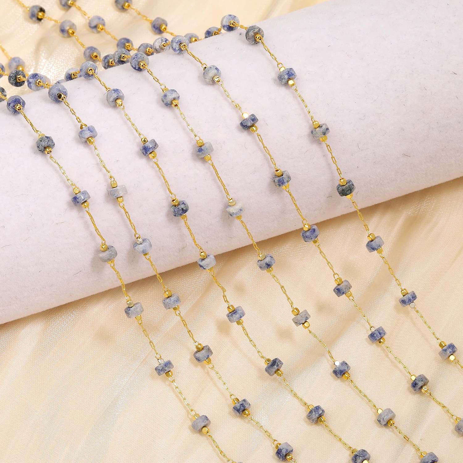 1Meter Goldfarbe Kupfer dünne Kette rot lila Achat Rad Stein Perlen Kette für Schmuck machen handgemachte DIY Armband Frauen Geschenk