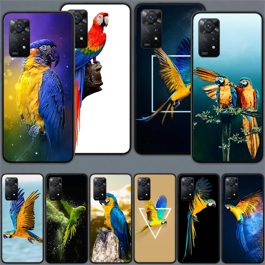 Parrot Bird Phone Case For Redmi Note 13 5G Plus Capa 12 12C 10A 10C 10 9A 9C 9T 9 8A 8 K70 K60 Pro Xiaomi A2 Lite 7A 7 6A 6 Cov