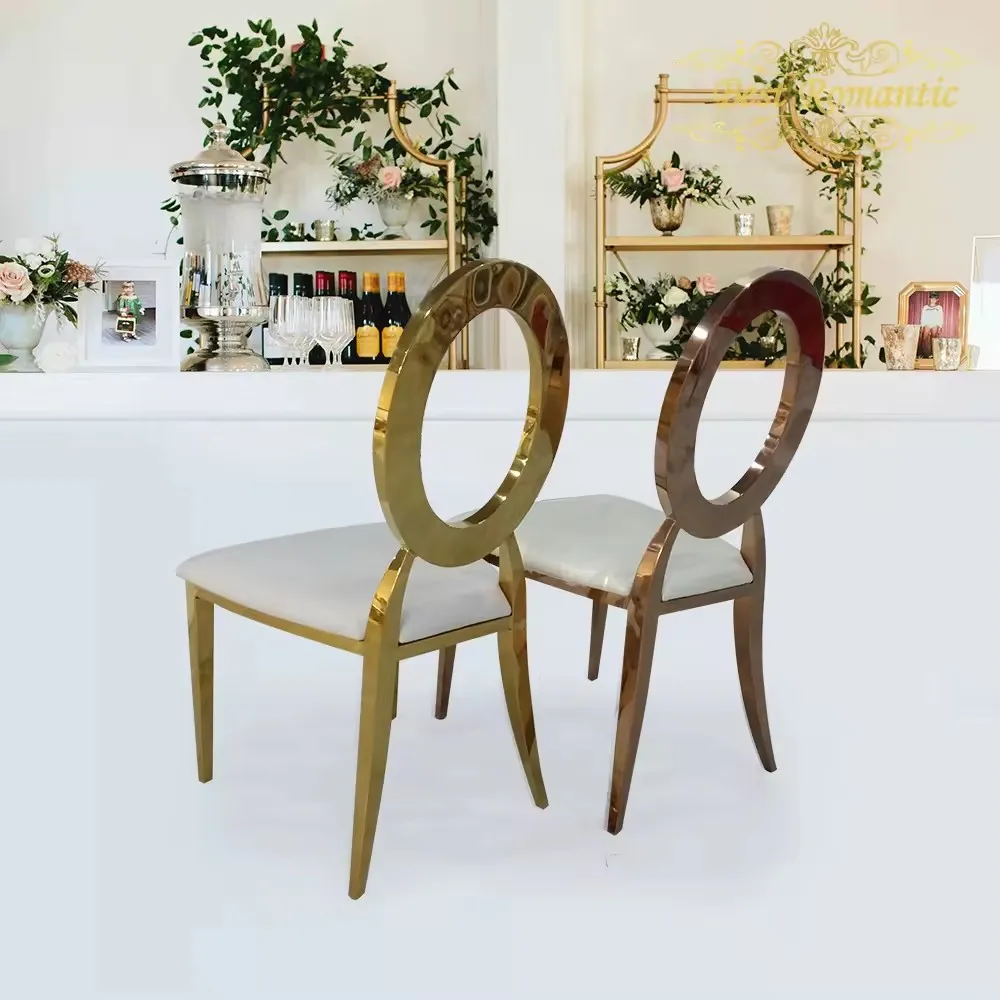 6pcs/80pcs)New Design Elegant Gold Stainless Steel Shining Wedding Chiavari Chair