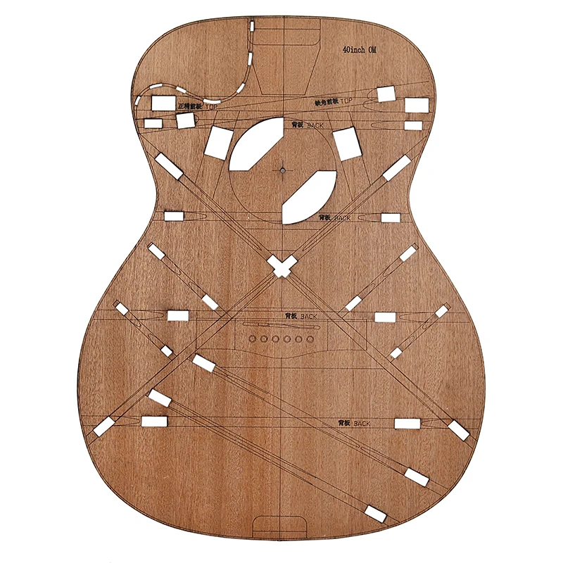 40 inch OM type guitar making template wooden mold mold shape sound hole sound beam code position