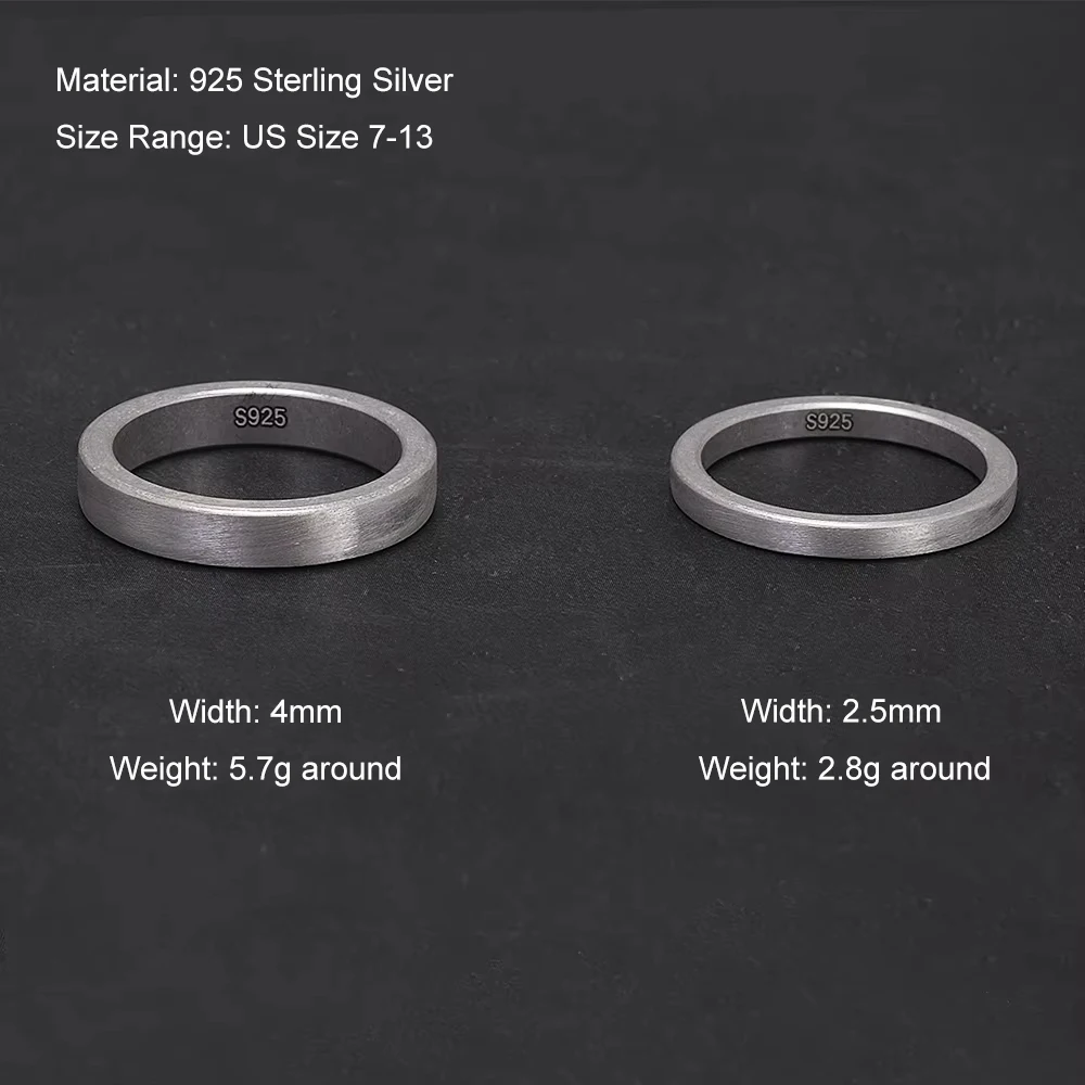 925 Sterling Silver Matte Brushed Layer Ring for Men and Women Couple's Ring Simple Comfort Fit Wedding Band Handmade Jewelry