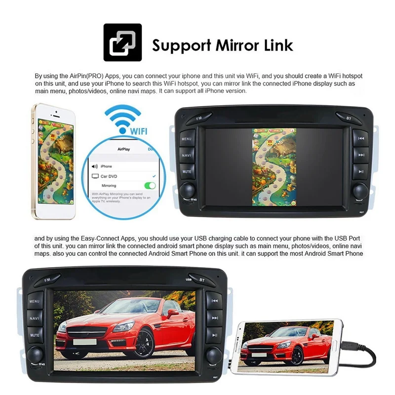 

For Mercedes Benz W209 1998-2006 Android 10 Quad Core Car Media Player Radio GPS WIFI Bluetooth Steering Wheel Control