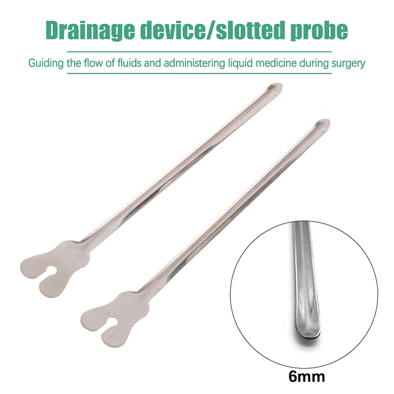 2 Pcs 304 Stainless Steel Grooved Probe Anal Grooved Stabbing Probe Examination Guides Anorectal Instruments Anorectal Probe