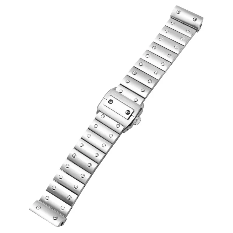 Precision Steel Watch Strap Substitute Santos Original Santos 100 Santos Series Flat Interface Stainless Steel Watch Chain 23mm