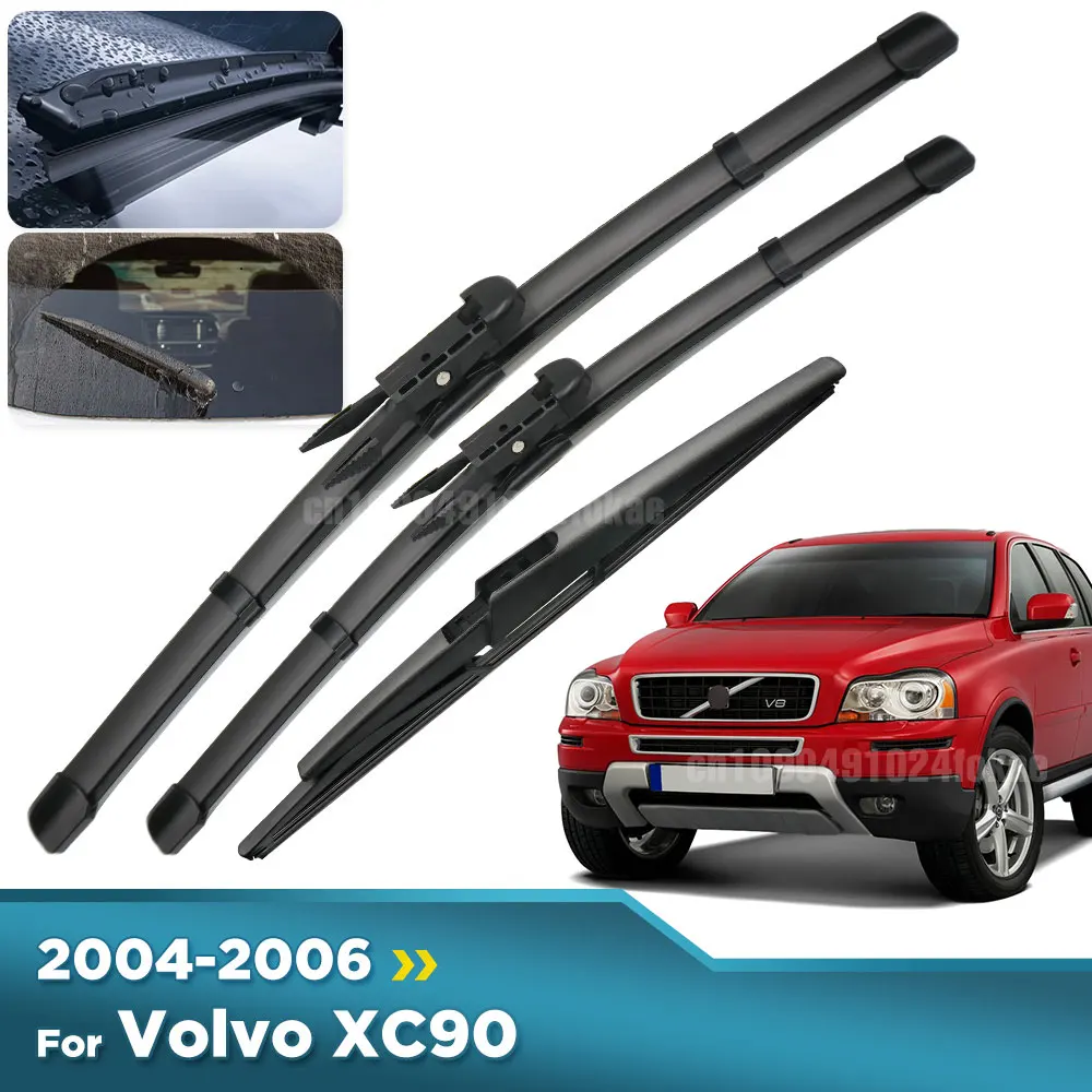

For Volvo XC90 2004-2006 2005 Wiper Front & Rear Wiper Blades Windshield Windscreen Window Brushes 24"+22"+15"