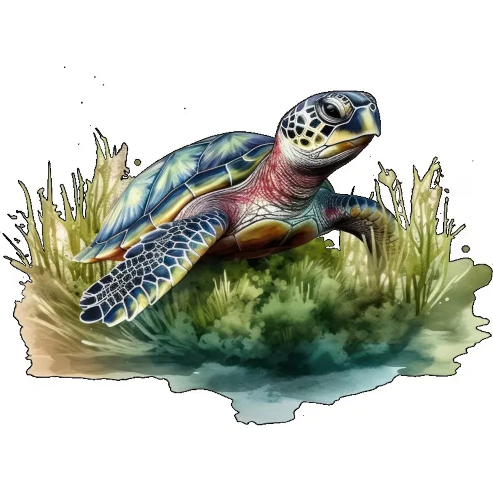 

Seagrass Tide Turtle Stickers, Art Wall for Home, Cabinet, Refrigerator, Door, Toilet,Decoration, Vinyl Car Decals, Outdoor Use