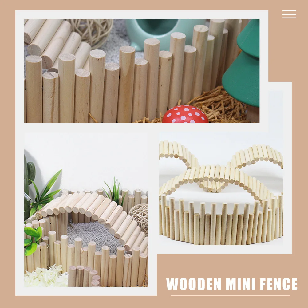 خشبي مصغر لحديقة المنزل، دعامة سياج خشبية صغيرة، ديكور المناظر الطبيعية الصغيرة، زخرفة ذاتية الصنع، تزين السياج الصغير، خشبي #4