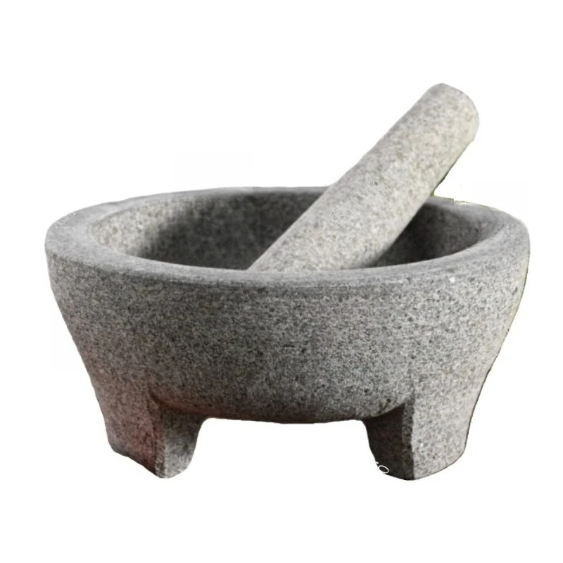 Natural Stone Granite Mortar Pestle for Spices Seasonings Pastes Guacamole