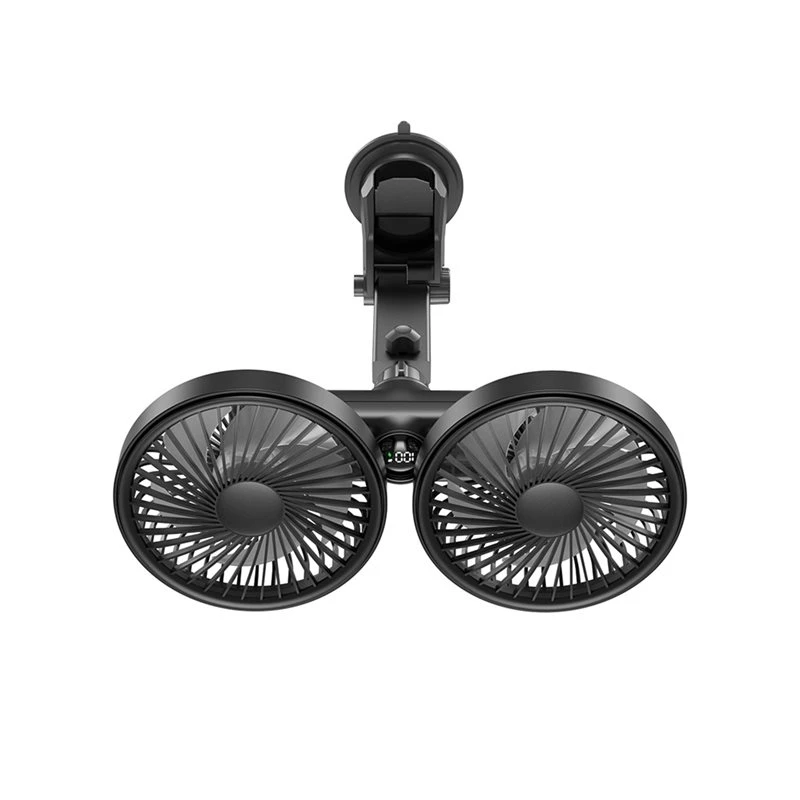 Portable Dual Head USB Fan With Suction Cup 360° Rotatable Single Head Car Seat Cooling Fan For Car Windshield Limited Time