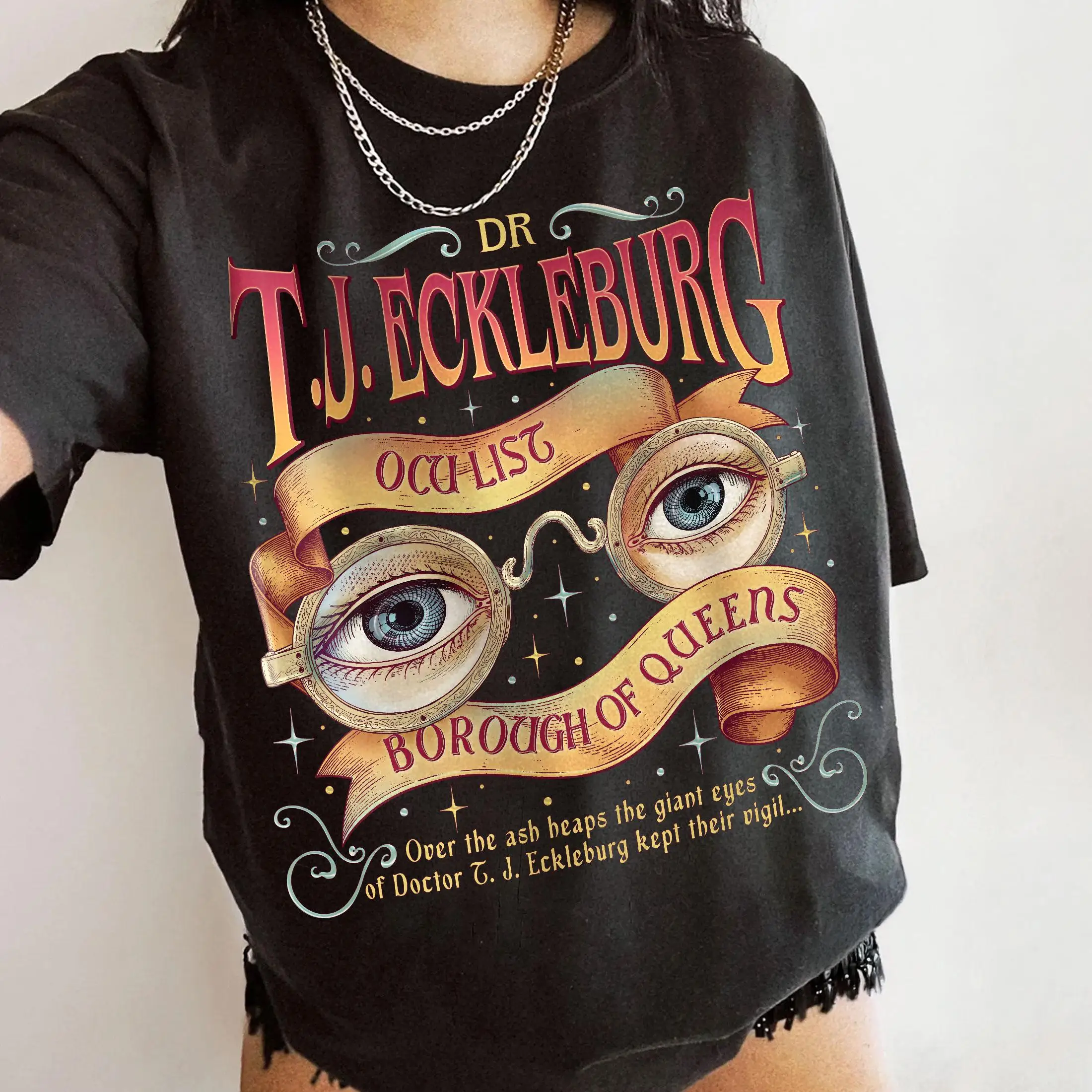 The Eyes of Dr T. J. Eckleburg Shirt, Oculist Borough of Queens T-Shirt, Party Like Gatsby Bookish, F Scott Fitzgerald Gift Tee