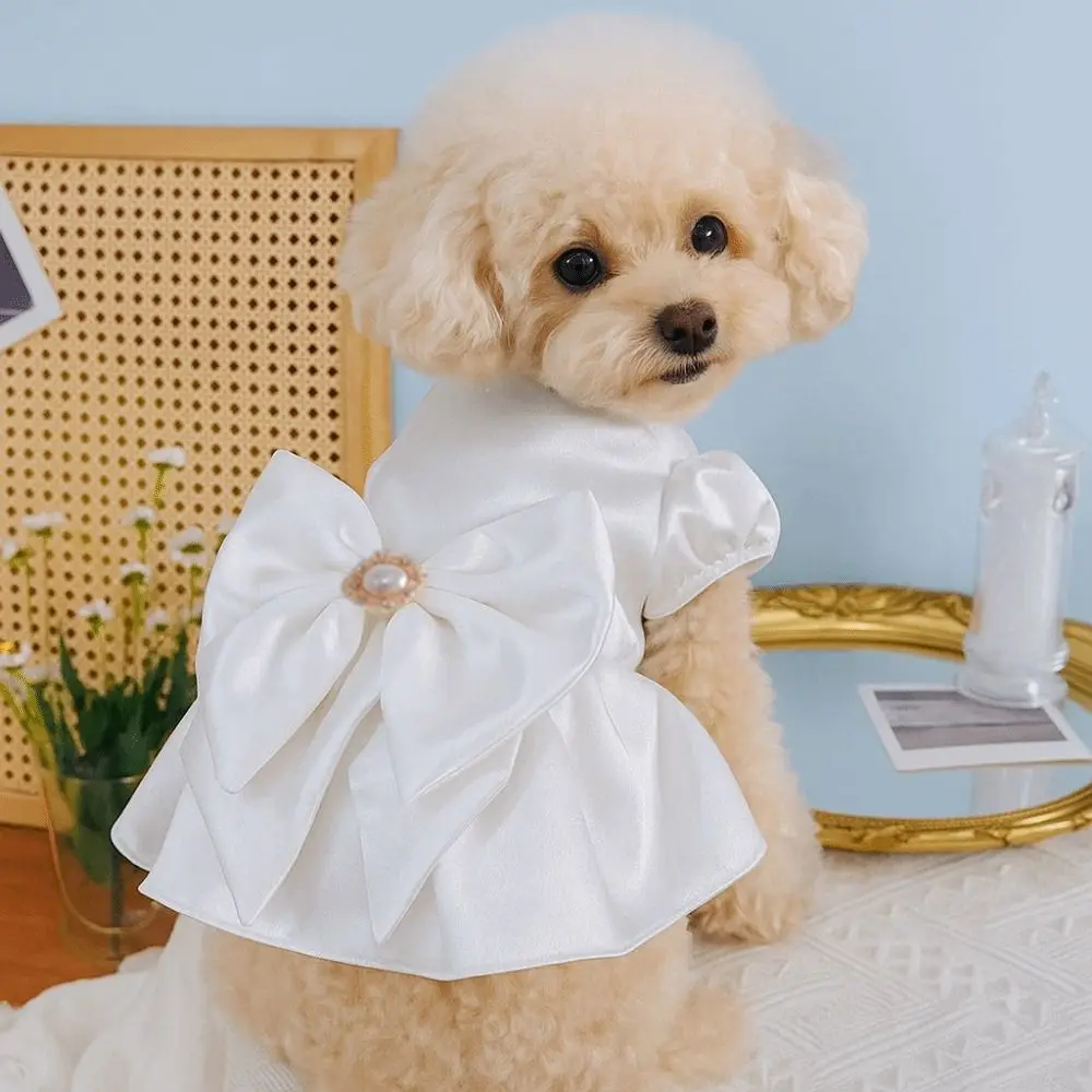 

Pet Supplies Cute Pet Clothes Soft Breathable Dog Wedding Dress Design Thin/ Cat Princess Skirt Spring Summer Autumn