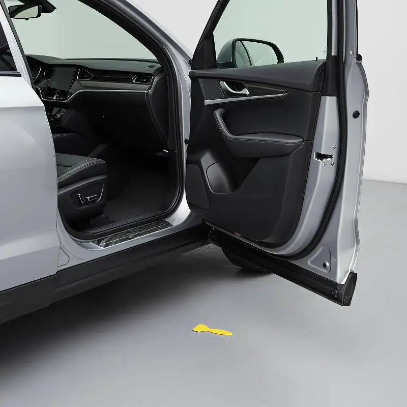 Car Door Sill Scuff Cover 4PCS Anti-Scratch Matte Carbon Fiber Sticker Auto Exterior Decor for Car Modification Enthusiasts