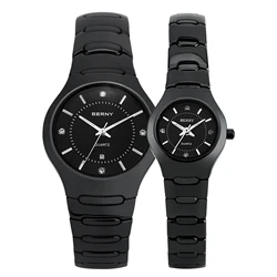 BERNY Ceramic Quartz Watch for Men Luxury Women Dress Wristwatch Sapphire Crystal Calendar Clock Male Couple Watches Waterproof