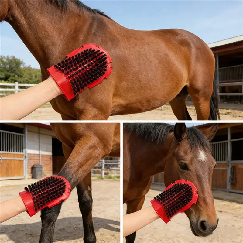HOTB72A For Horse Grooming Kit 7-Piece With Storage Bag- Essential Equestrian Cleaning Tools For Horse Care