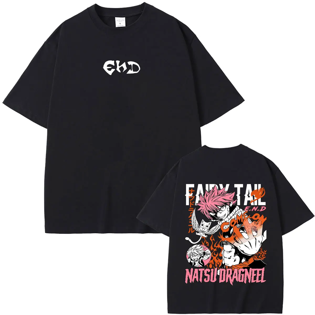 Anime Fairy Tail T-shirt Manga Natsu Dragneel Graphic Print T Shirts Summer Men Women Fashion Casual Oversized Crewneck Tshirt