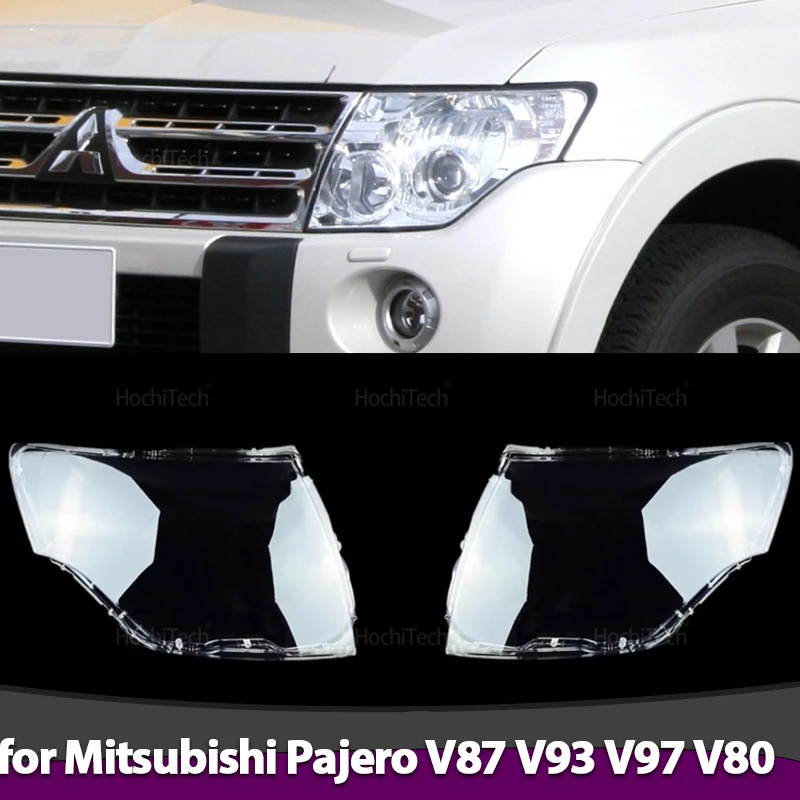 

1 пара передних фар для Mitsubishi Pajero V87 V93 V97 2007-2020, крышка автомобильной фары, прозрачный абажур, корпус капота