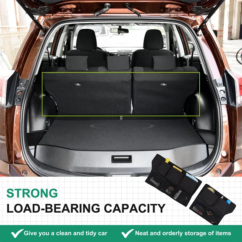 For Toyota RAV4 2013-2019 Composite Tarpaulin Black Car Rear Seat Back Hanging Bag Trunk Storage Bag Car Accessories