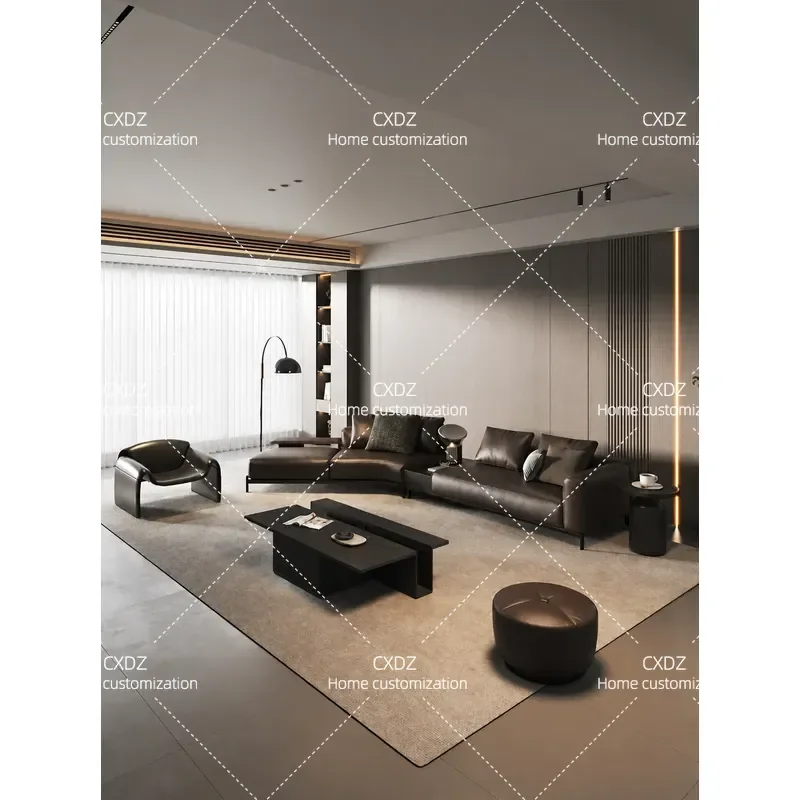 Modern Office Sofa with Integrated Coffee Table High End Business Reception Lounge Simple Design for Rest Area and