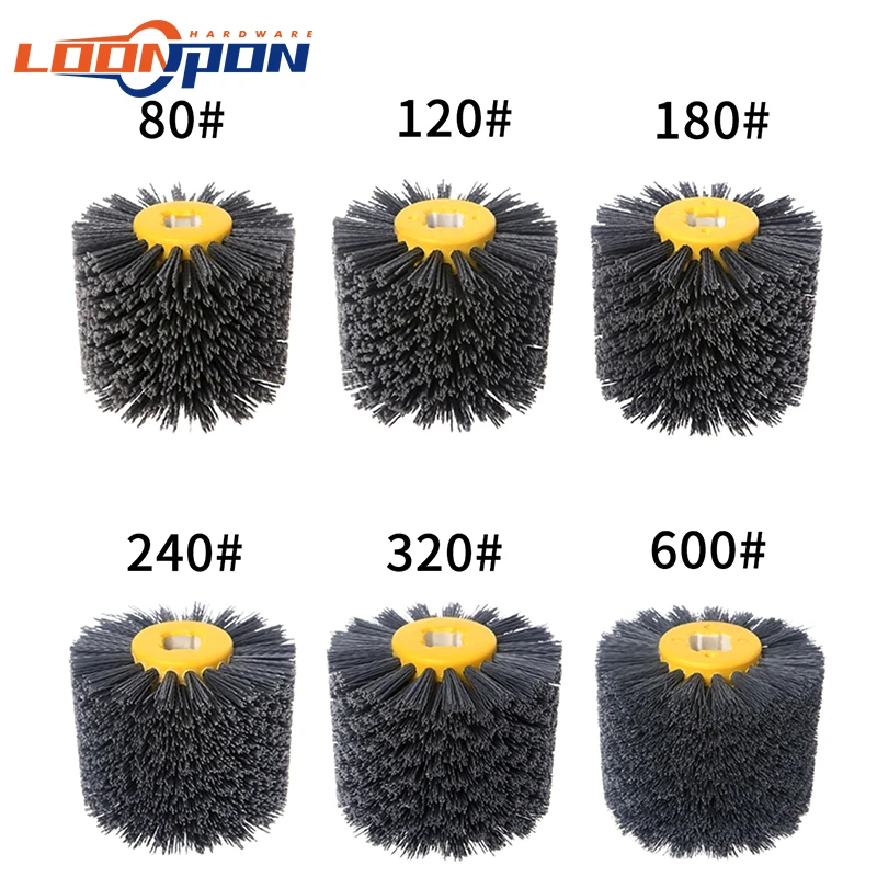 Nylon Mài Mòn Dây Trống Đánh Bóng Bánh Xe Cho Gỗ Gia Công Kim Loại Đầu Bàn Chải Tròn Mài ĐỆM PHỒNG 120x100x20mm