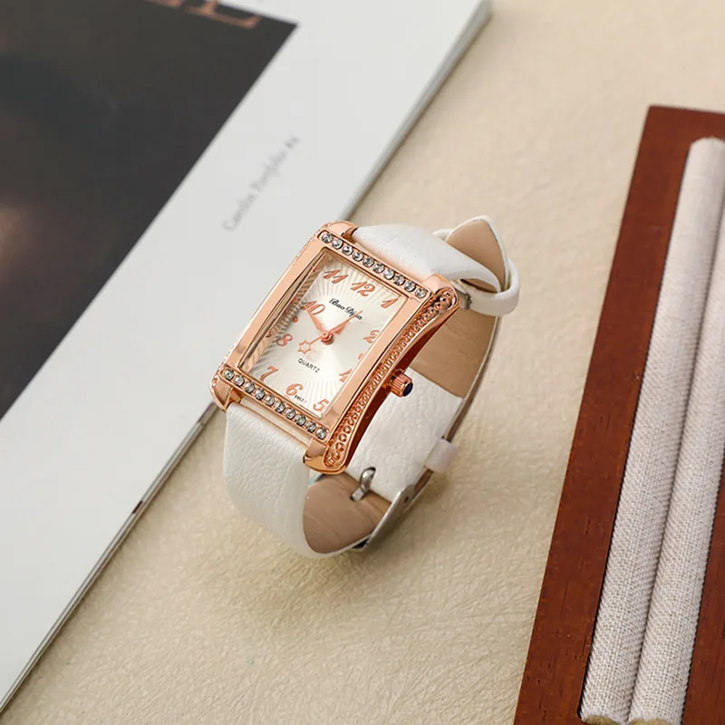 Простые женские часы Кварцевые наручные часы с маленьким циферблатом Популярные часы для девочек Reloj Круглые кожаные часы в подарок Часы Женские Наручные