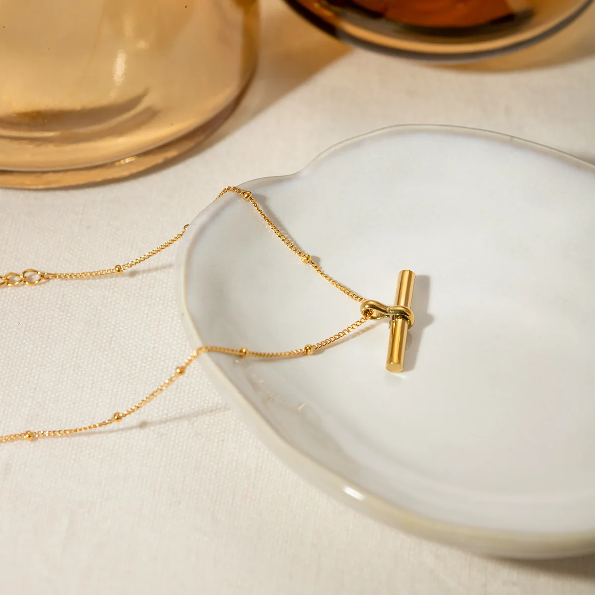 New Kpop Simple Charm Geometric Chain Bracelet for Women 316L Stainless steel IP Gold Plated Does Not Fade