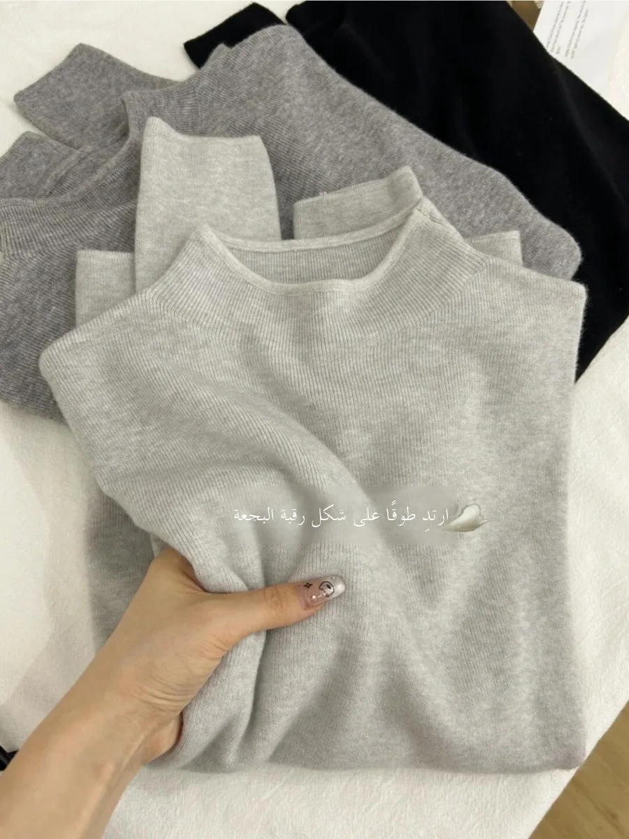 

Soft Cozy Autumn 2025 Women's Knitted Sweater Small Stand Collar f High Ne Inner Wear Base irt Winter Top Warmth Heating