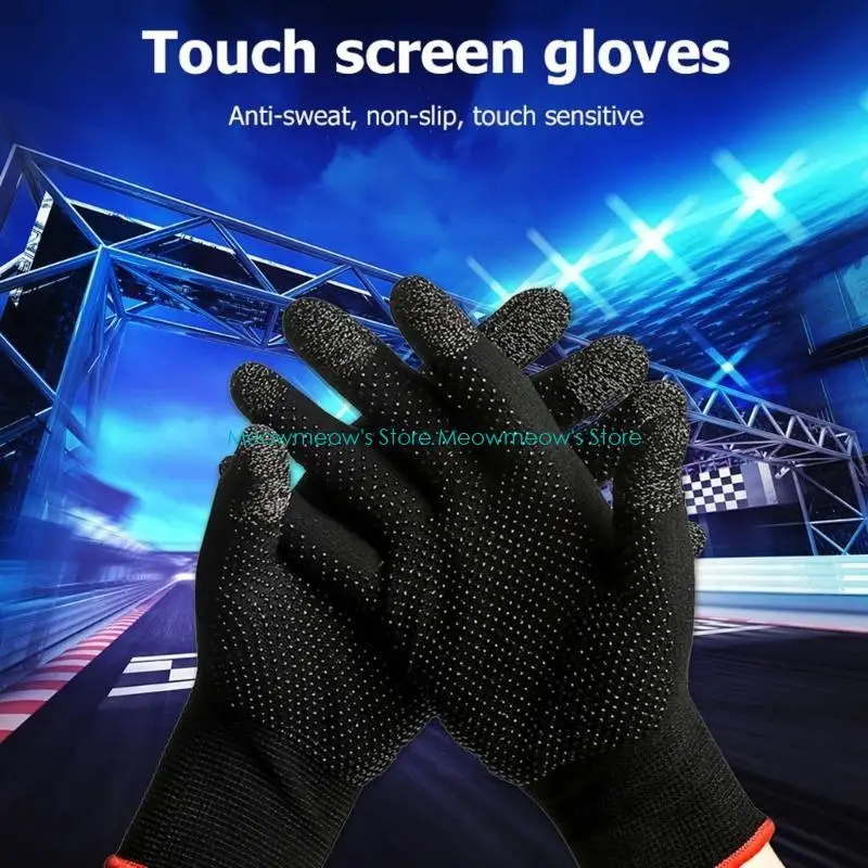 W91A Gaming Glove Sweat Proof Non-Scratch Sensitive for Touch Screen Gaming Full Finger Thumb Sleeve Gloves For PUBG Game Con