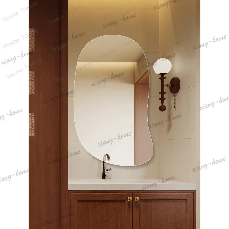 ld Medieval style washbasin toilet wall non-punching bathroom mirror ultra-white glass high definition makeup mirror