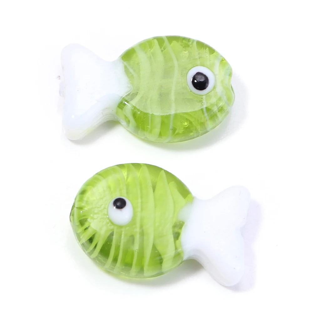 2pcs Cute Colorful Stripe Lampwork Glass Beads