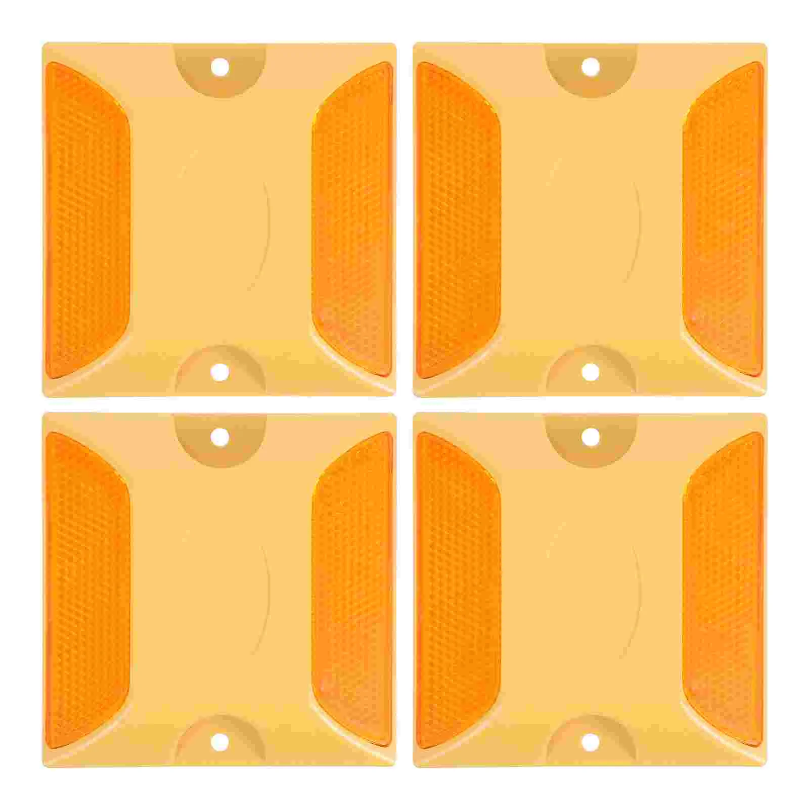 4 Pcs Reflective Road Studs Plastic Raised Pavement Markers High Visibility Abs Material Traffic Signal Highway Driveway