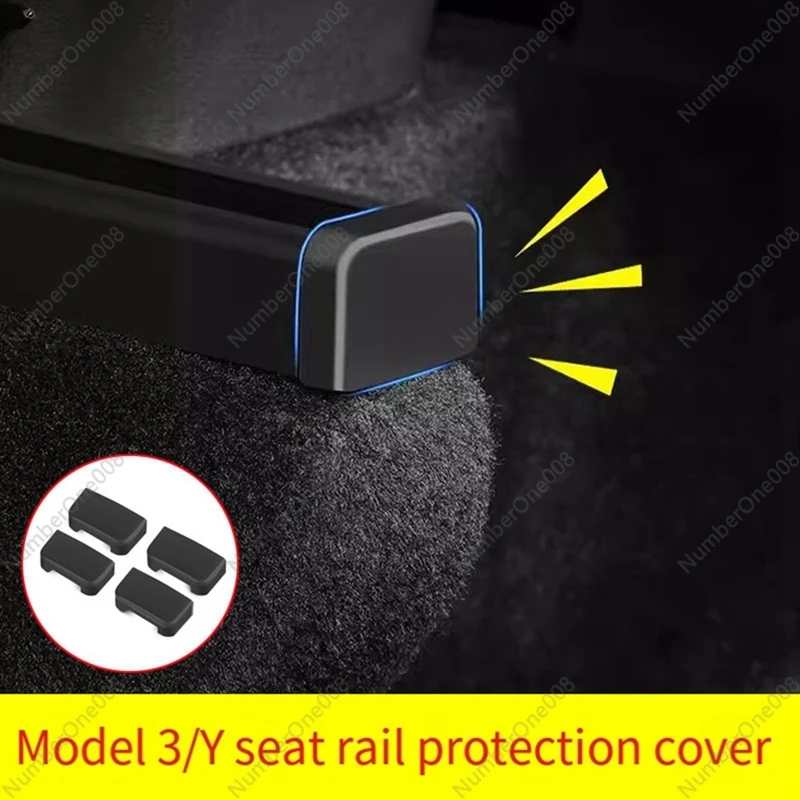 Car Anti-Collision Protection Cover Seat Slide Protection Cover For Tesla Model Y 3 Interior Modification Accessories