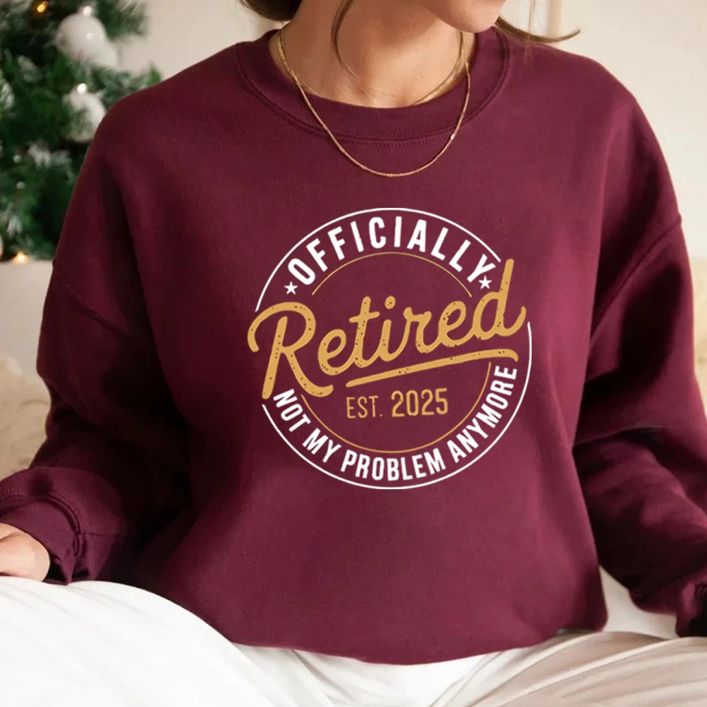 Funny Retirement Sweatshirt Retired 2025 Shirt Teacher Retirement Pullover Nurse Hoodie Teacher Shirt Unisex Casual Sweatshirts