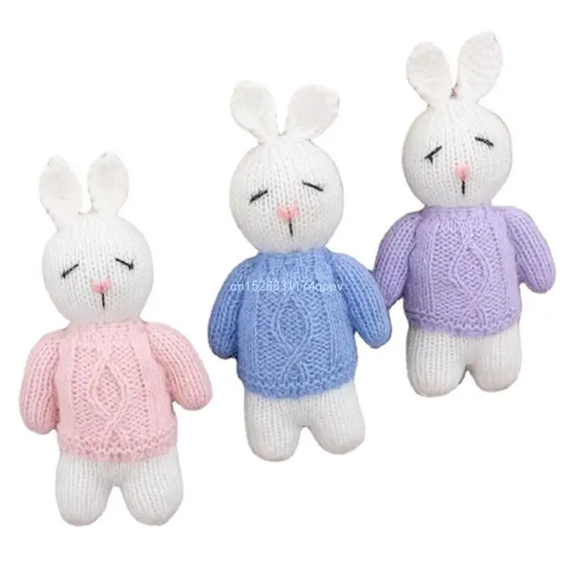 

Newborn Photography Props Rabbit Knitted Cartton Rabbit Studio Photo Shoots Dropship