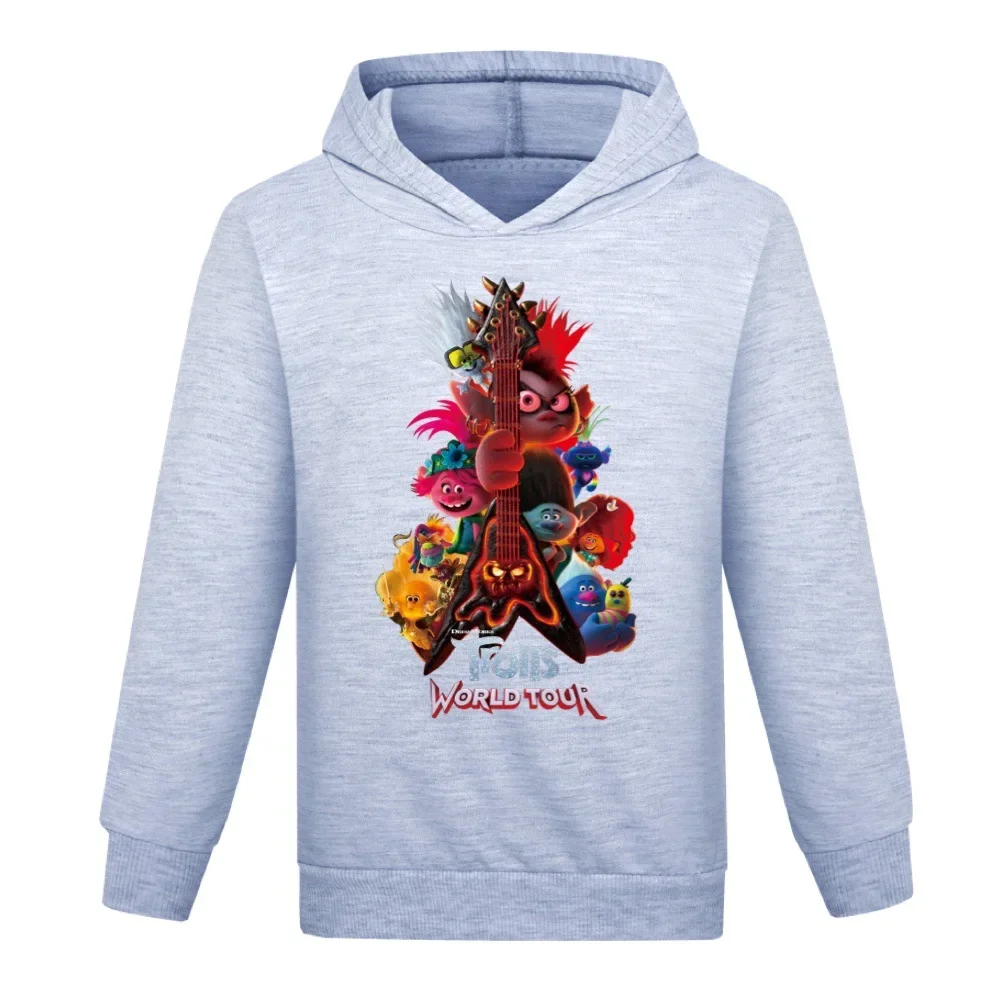 Sudadera con capucha para niño y niña, camiseta de manga larga con estampado de trolls WORLD TOUR, ropa de invierno, 609