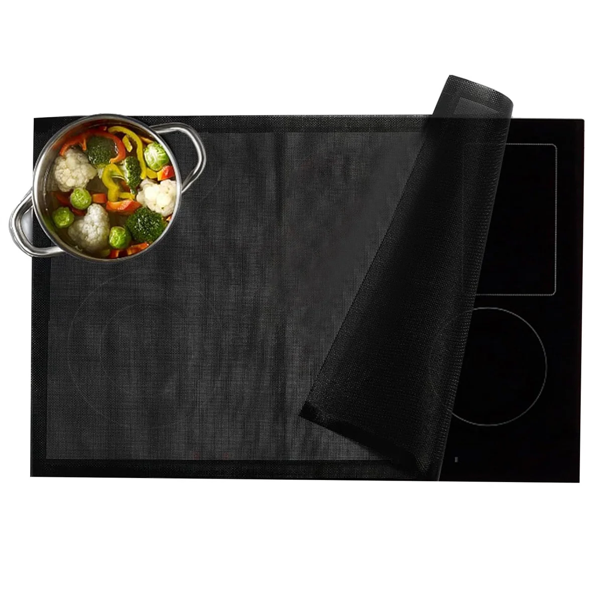 52X78cm (20X30 Inch) Induction Hob Protector Mat, Magnetic Silicone Induction Hob Mat, Induction Hob Cover Protector