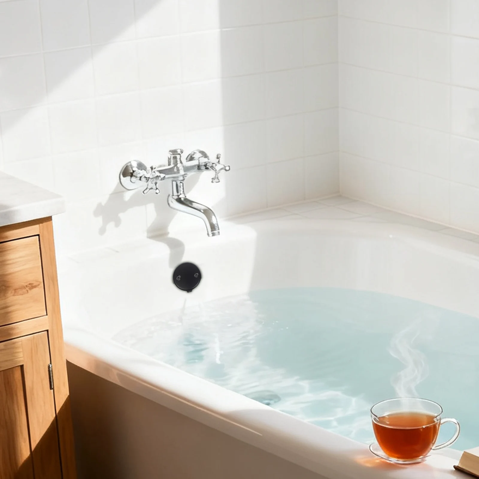 Bathroom Renovation Dual Hole Drain Plate Easy Setup Matte Screws Included Modern Bathroom Decor Robust Drainage System