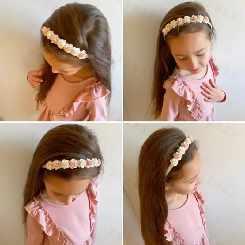 Handmade fashionable simulated flower headband for girls, sweet and cute little fresh headband