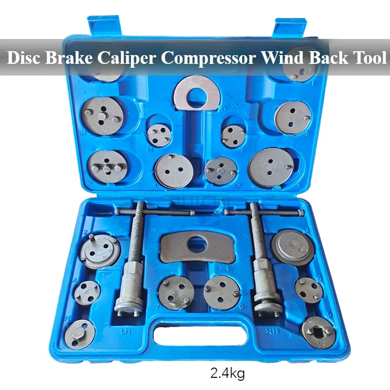 

22pcs Heavy Duty Disc Brake Piston Caliper Compressor Rewind Tool Set and Wind Back Tool Kit for Brake Pad Replacement Reset