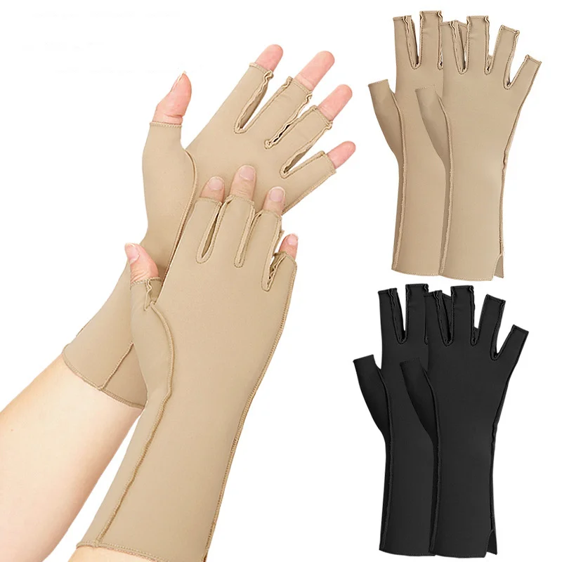 Compression Glove Fingerless Half Finger Pressure Gloves for Arthritis for Men Women Carpal Tunnel Swelling Pain Relief Joint