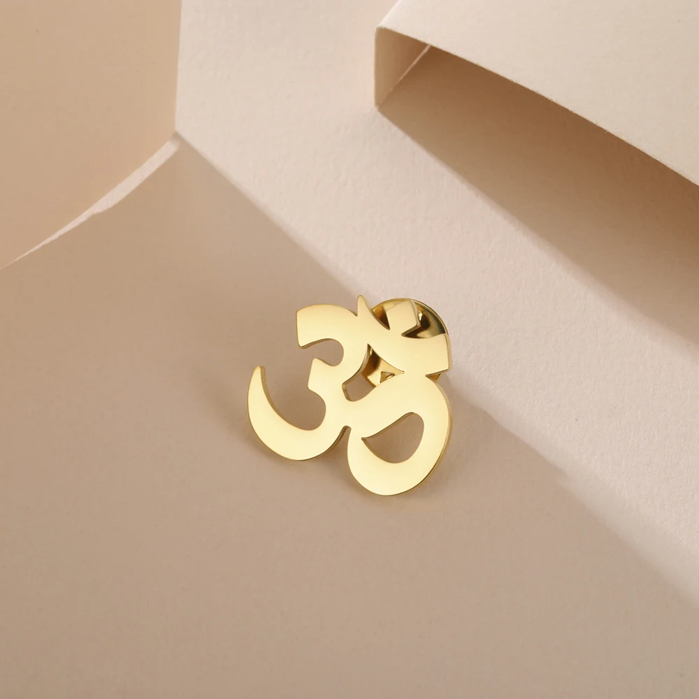 Dawapara Sanskrit Symbol Om Aum Ohm Brosche Yoga Schmuck Hindu Spirituelles Amulett Edelstahl Anstecknadeln – Detail 15