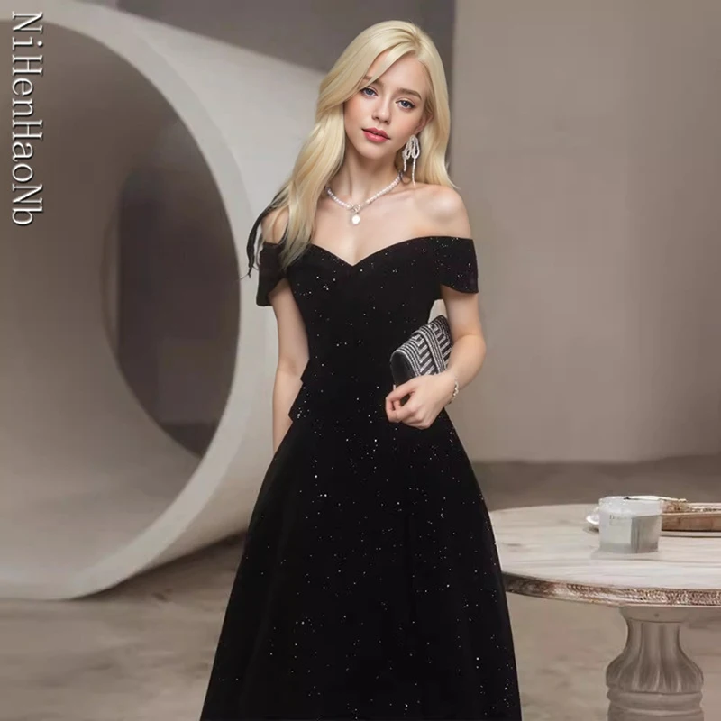 ストラップレスフロアロングイブニングドレスエレガント高級宴会光沢のあるプロムドレスキンセニエラドレス