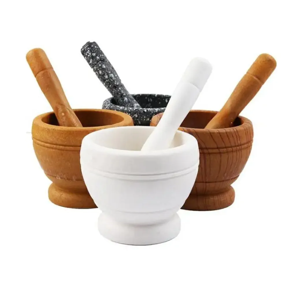 30pcs Mortar and Pestle Kitchen Garlic Mills Pounder Cuisine Garlic Mills Mixing Pot Herb Pepper Minced Tool Mortar Grinder